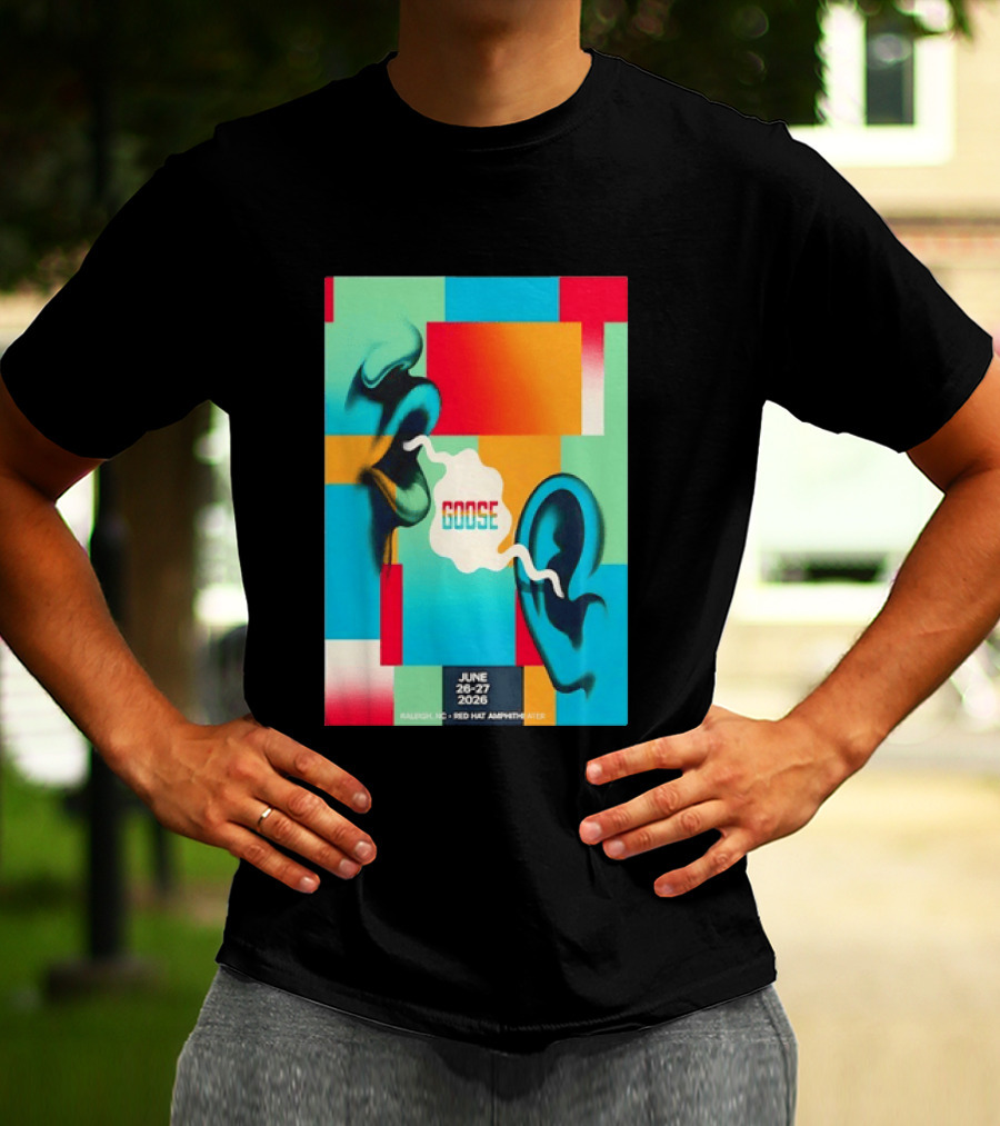 Goose Red Hat Amphitheater Raleigh NC June 26 27 2026 Vibrant Pop T-Shirt