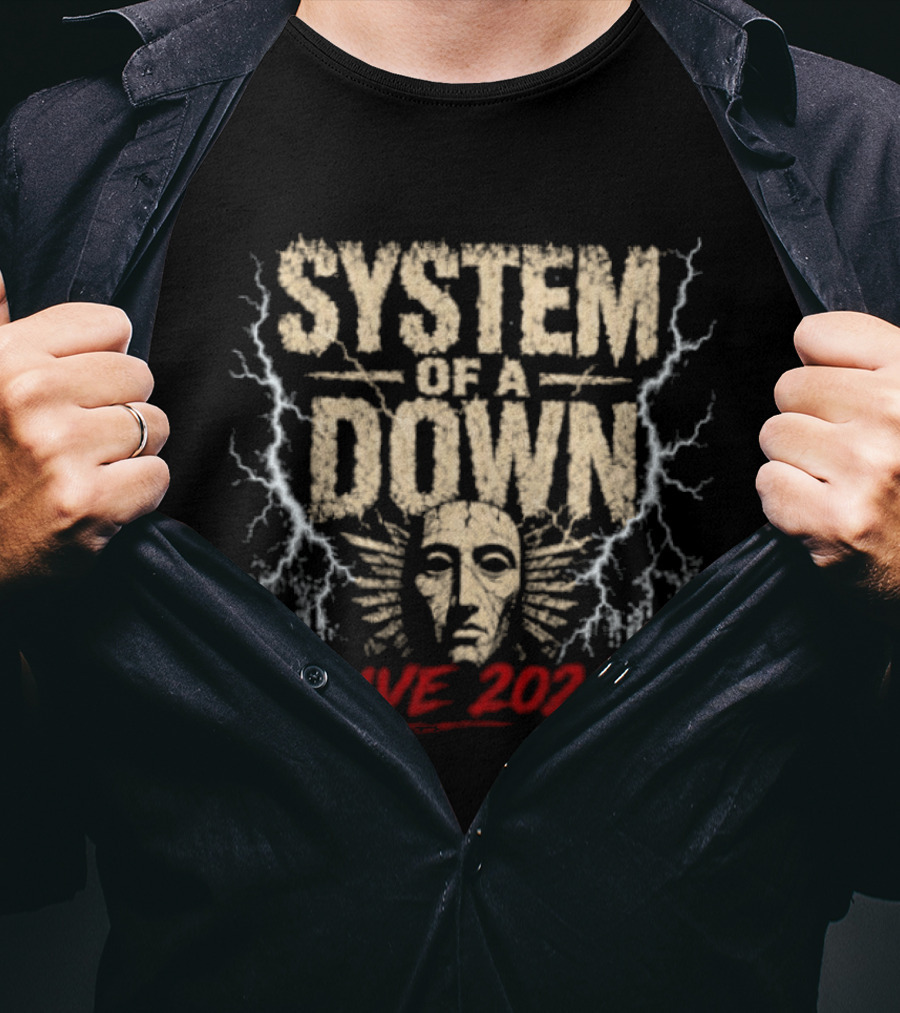 System Of A Down Live 2026 Tour Mask Music Band Rock Metal Concert T-Shirt