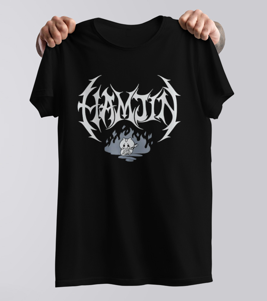 Hamjin Heavy Metal Music Guitar Fire Flame T-Shirt