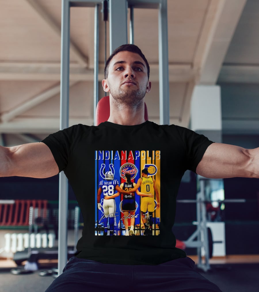 Indianapolis Colts Fever Pacers Jonathan Taylor Caitlin Clark Tyrese Haliburton T-Shirt