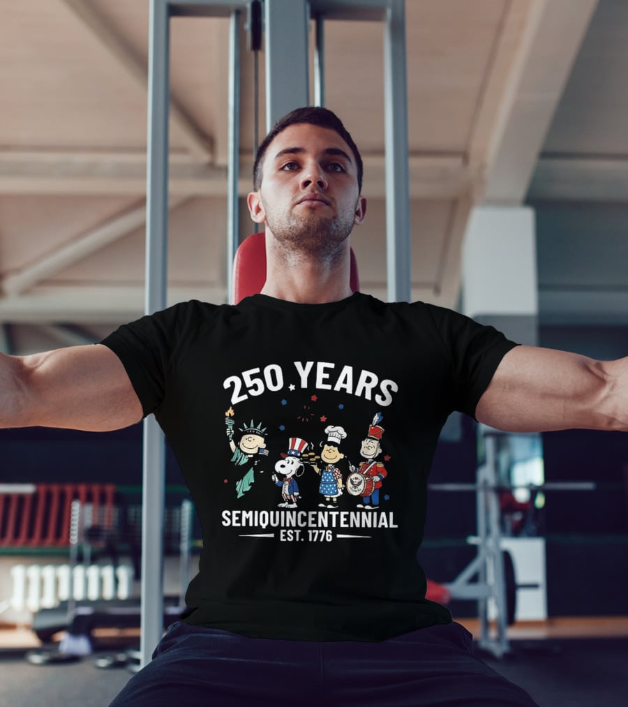 250 Years Semiquincentennial Est. 1776 Peanuts Characters Celebration T-Shirt