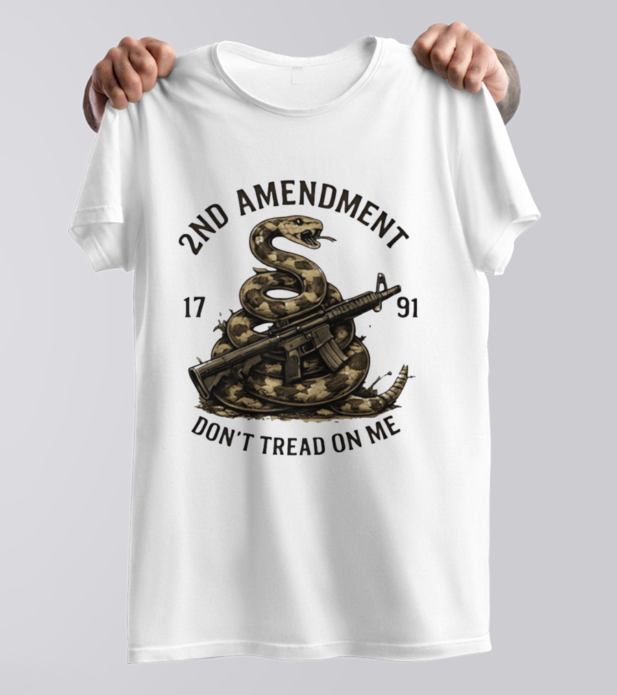 2nd Amendment 1791 Coiled Snake With Rifle Don't Tread On Me T-Shirt