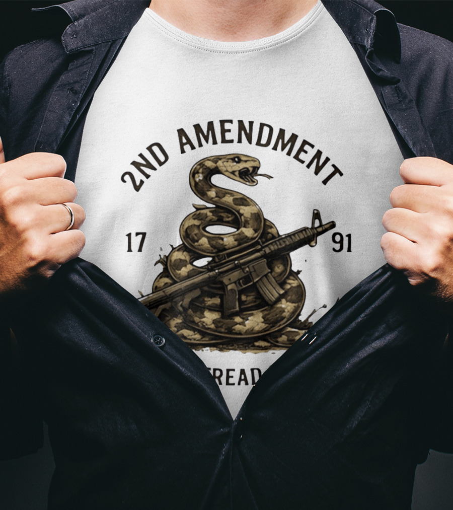 2nd Amendment 1791 Coiled Snake With Rifle Don't Tread On Me T-Shirt