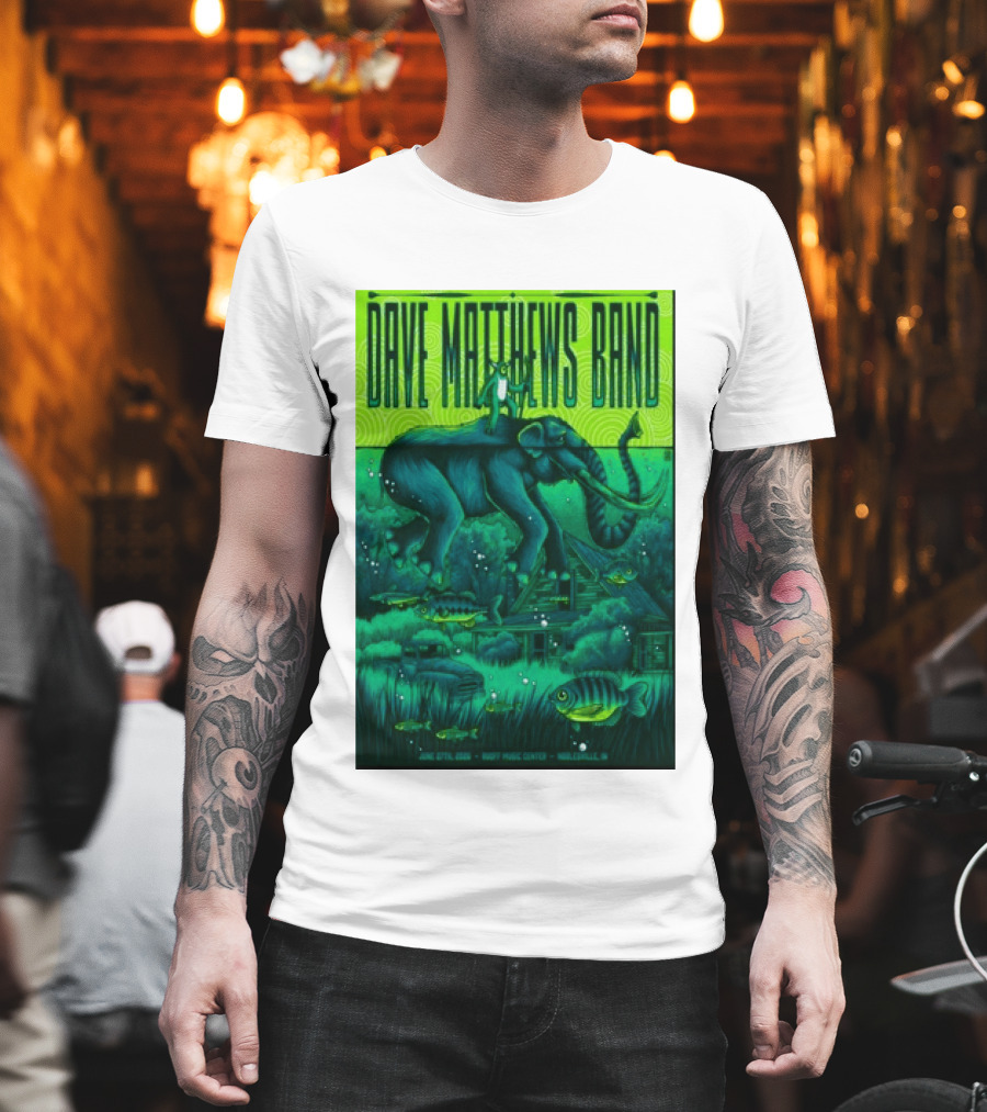 Dave Matthews Band Noblesville IN June 27 2026 Frog Elephant Lillypad Dreamscape T-Shirt