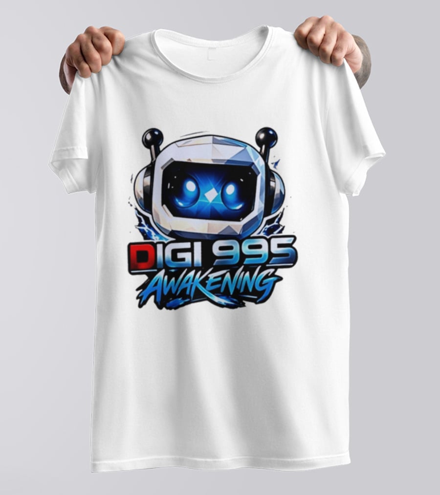 Digi 995 Awakening Robot Gaming Blue Eyes Technology T-Shirt