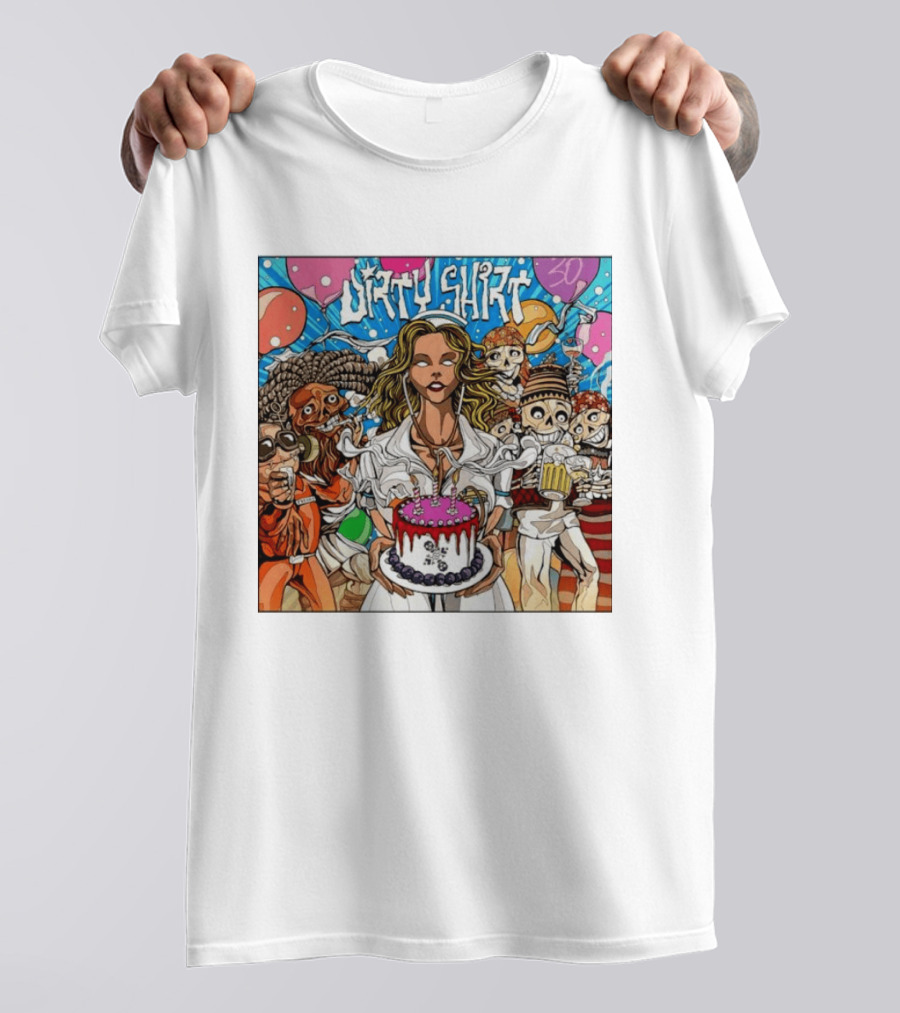 Dirty Dirty Thirty Nurse Birthday Cake Monsters And Aliens Party T-Shirt