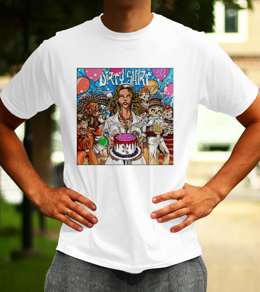 Dirty Dirty Thirty Nurse Birthday Cake Monsters And Aliens Party T-Shirt