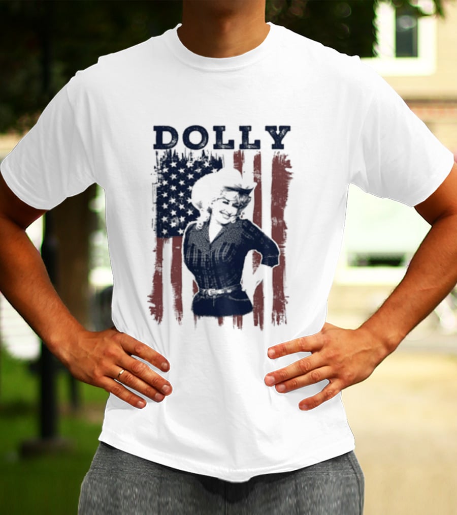 Dolly Parton American Flag Patriotic T-Shirt