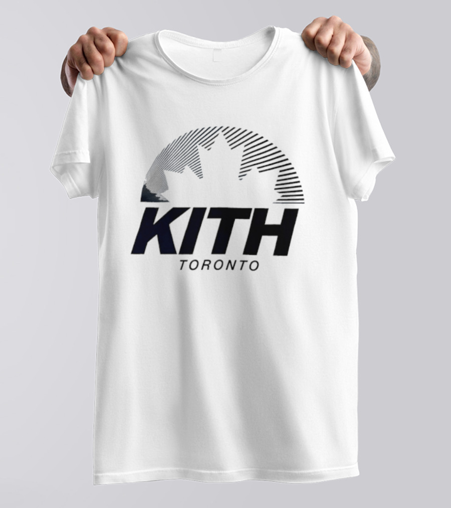 Kith Toronto Maple Leaf Striped Design Collaboration T-Shirt