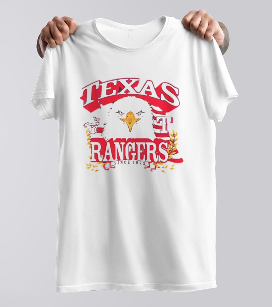 Texas Rangers Eagle American Flag Since 1972 T-Shirt