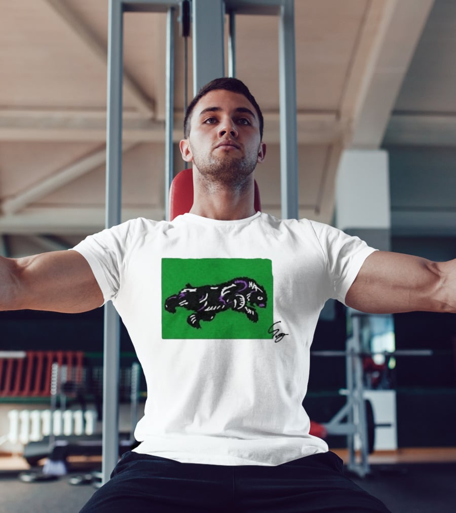 Mako Komuro 2026 Black And Purple Bear On Green T-Shirt