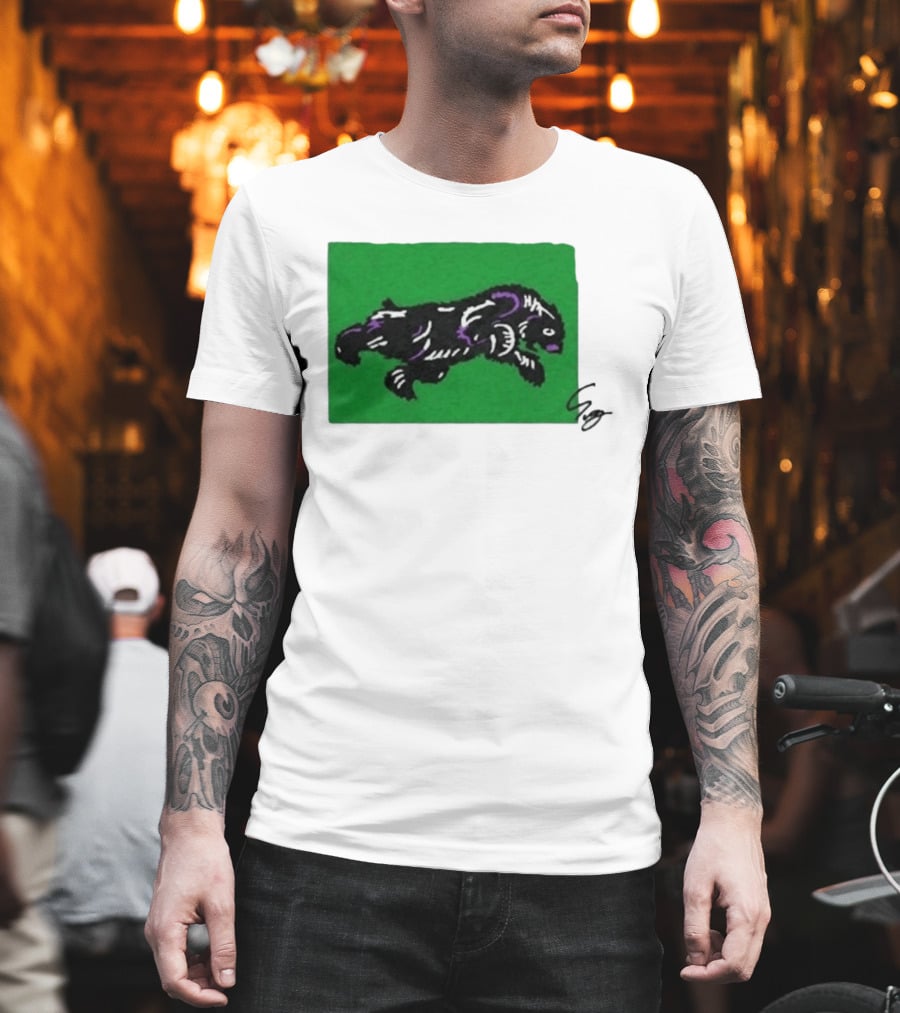 Mako Komuro 2026 Black And Purple Bear On Green T-Shirt