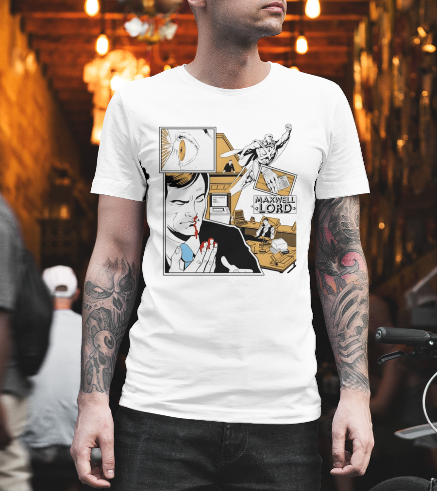 Maxwell Lord You Hurt Me Max Comic Sinister Businessman Eye Bloody Nose T-Shirt