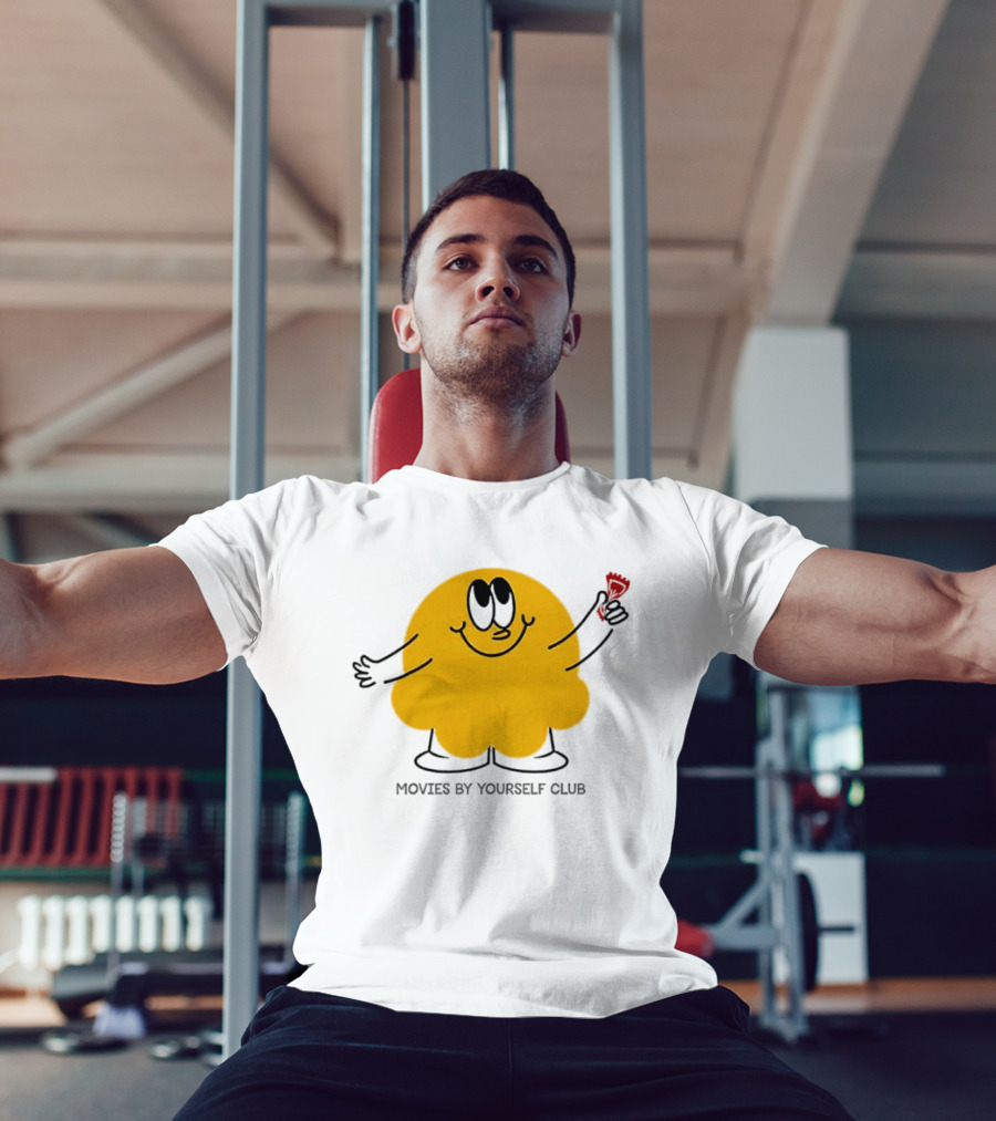 Movies By Yourself Club Yellow Blob Holding A Red Candy T-Shirt