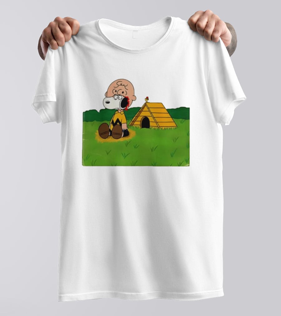 Snoopy Charlie Brown Midsommar Crossover Scene With Doghouse And Woodstock T-Shirt