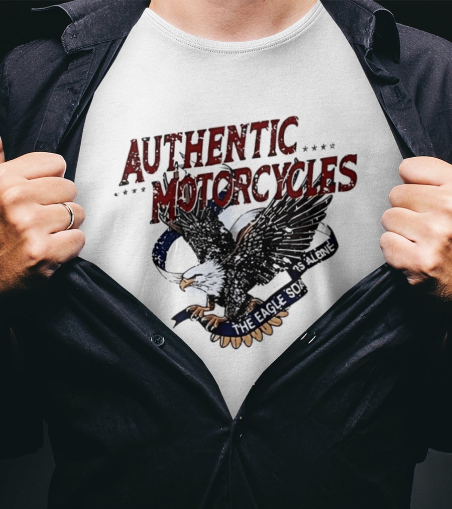 Authentic Motorcycles The Eagle Soars Alone T-Shirt