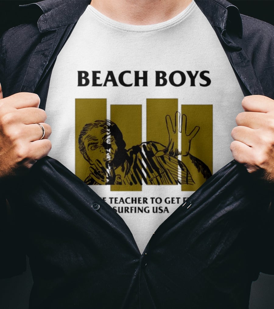 Beach Boys Tell The Teacher To Get Fucked Surfing USA Vintage Comic T-Shirt