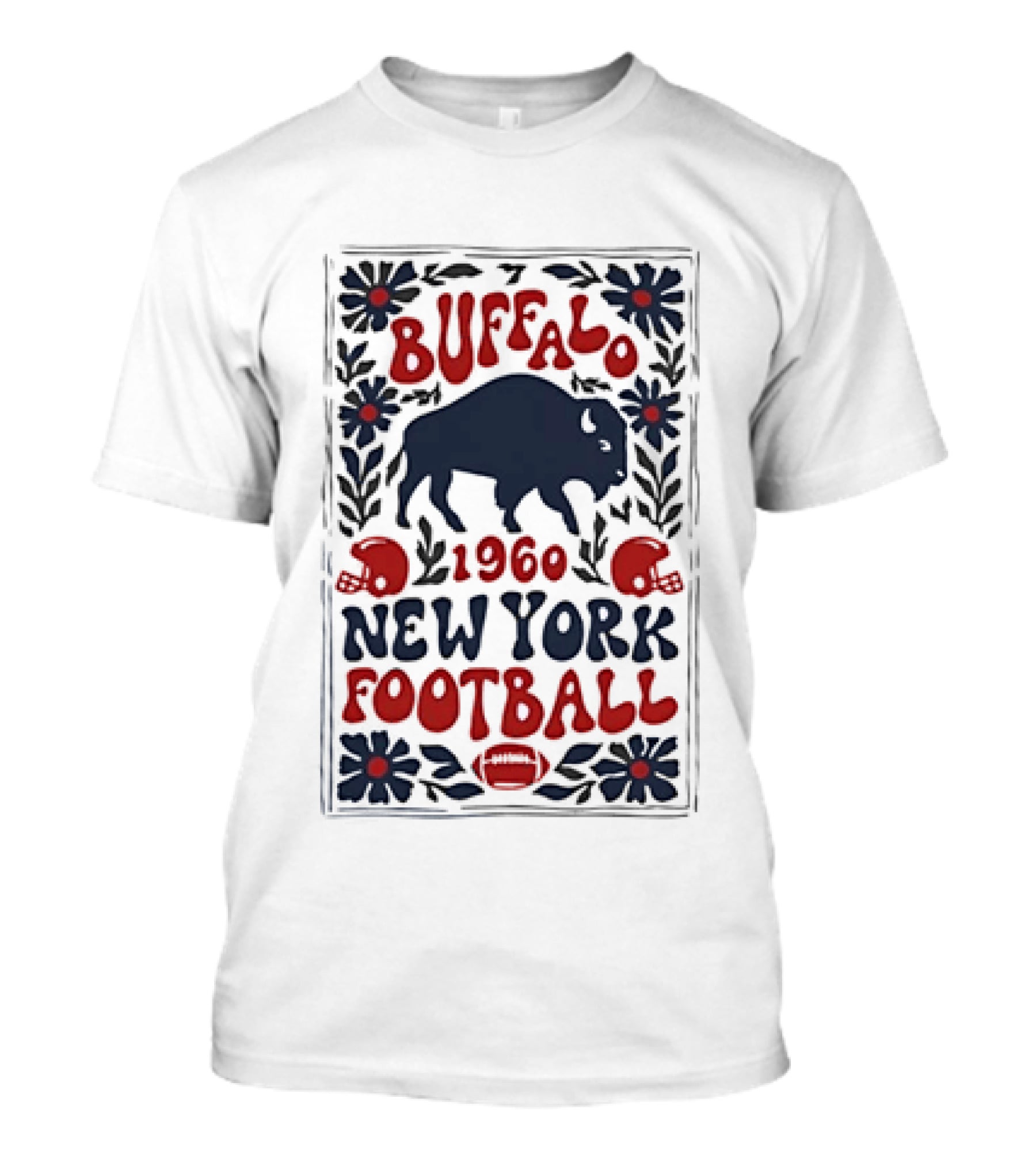 Buffalo Bills 1960 New York Football Vintage Style With Helmet And Buffalo T-Shirt