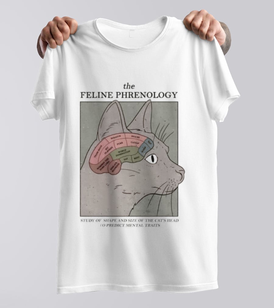 The Feline Phrenology Study Of Shape And Size Of The Cat's Head To Predict Behavior T-Shirt