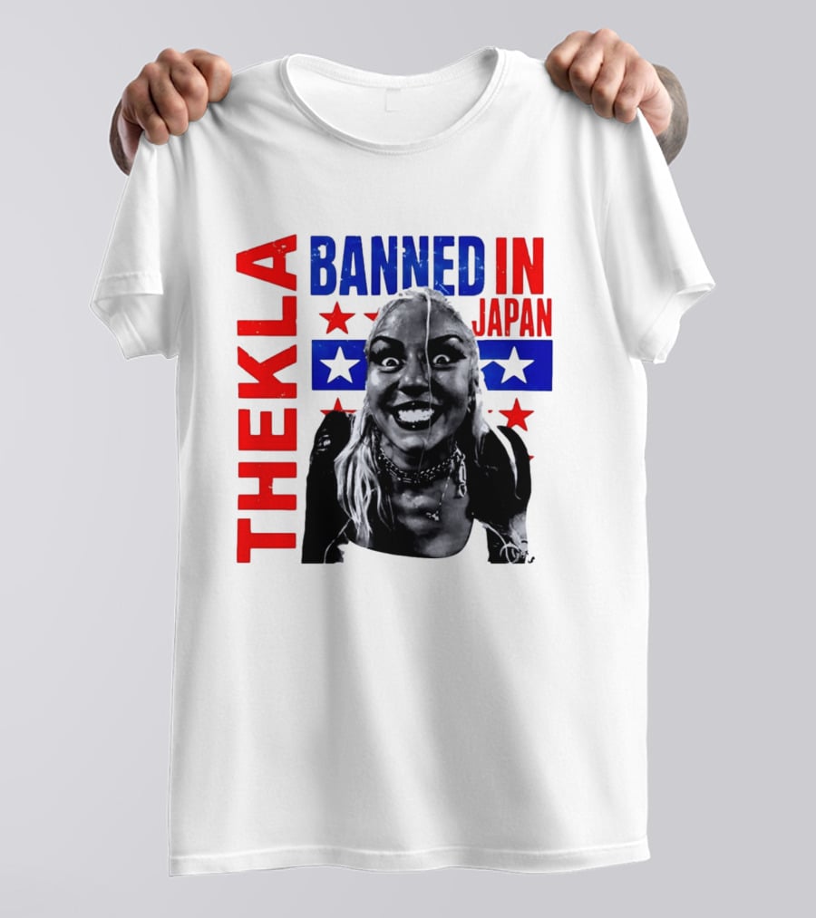 Thekla Banned In Japan Bold Red Blue Stars T-Shirt
