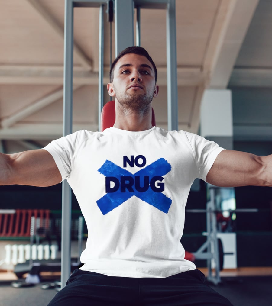 Maradona No Drug Blue Cross Message T-Shirt