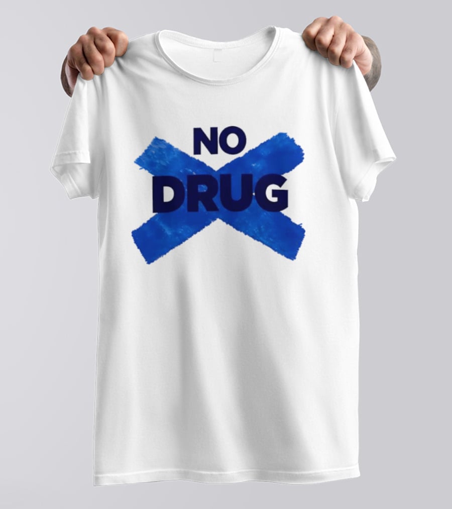 Maradona No Drug Blue Cross Message T-Shirt