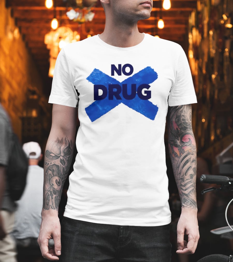 Maradona No Drug Blue Cross Message T-Shirt