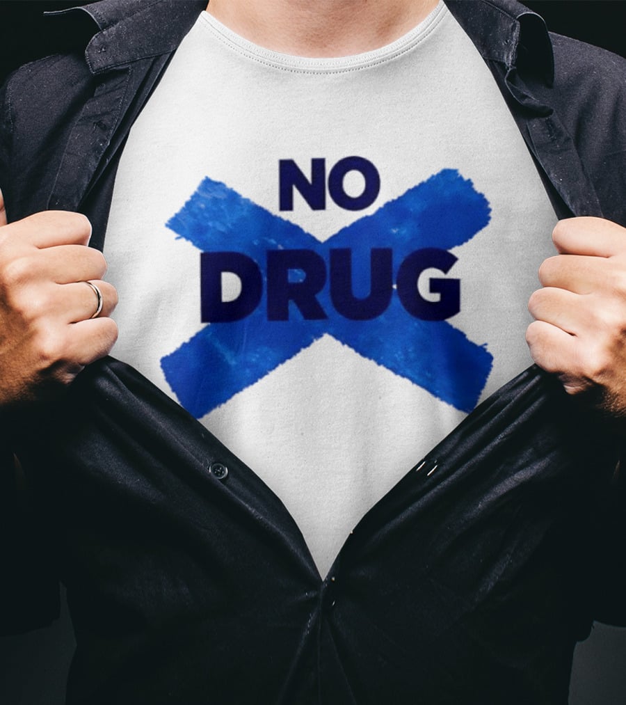 Maradona No Drug Blue Cross Message T-Shirt