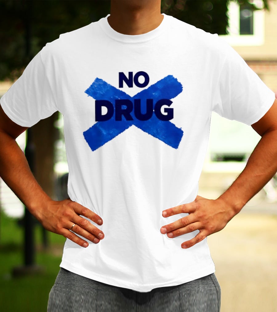 Maradona No Drug Blue Cross Message T-Shirt