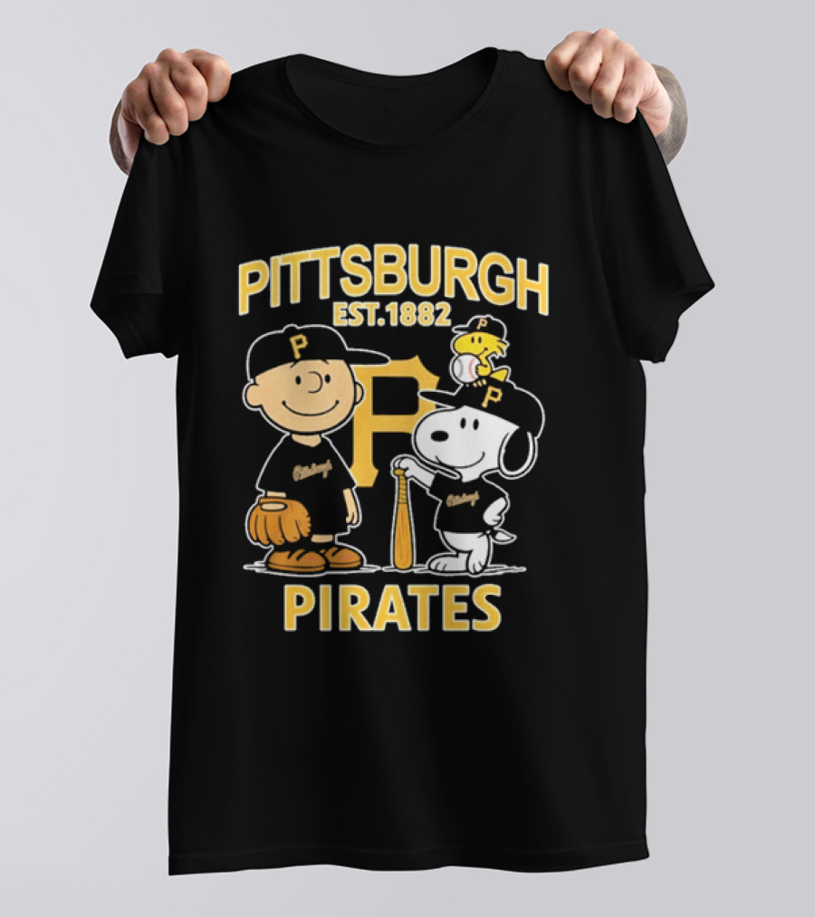 Pittsburgh Pirates EST 1882 Snoopy Characters Baseball Fan Merch T-Shirt