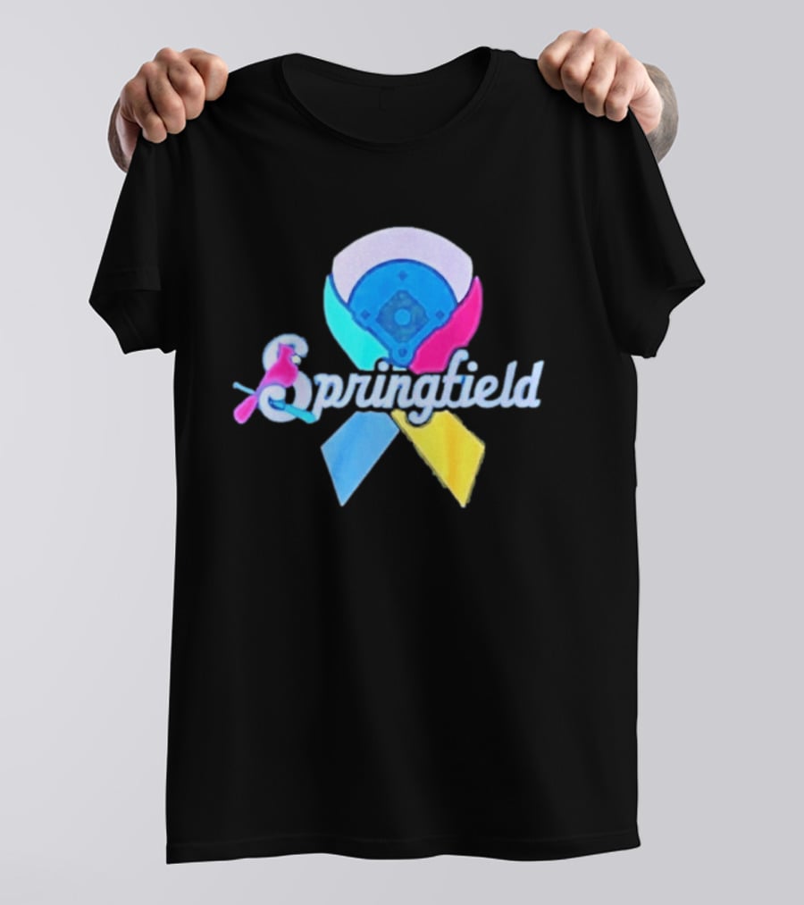 Springfield Baseball Ribbon Against Cancer Cardinal T-Shirt