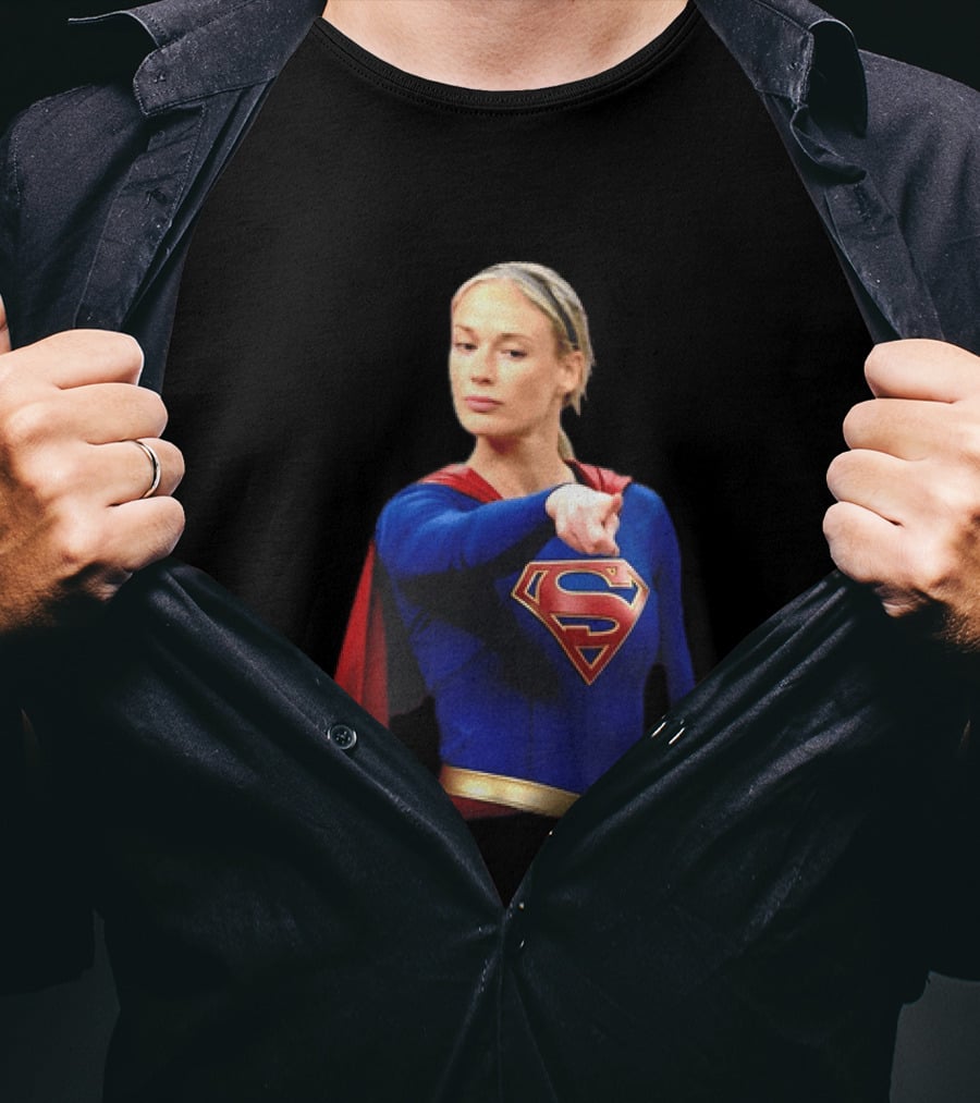Supergirl Sophie Cunningham Pointing Indiana Fever WNBA T-Shirt