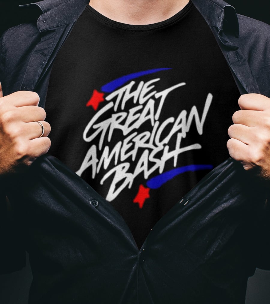 WWE The Great American Bash Wrestling Event Red Star Blue Streaks T-Shirt
