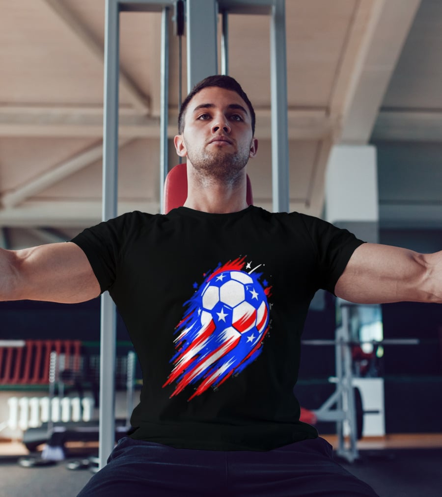 USA Cup 2026 Soccer Ball Stars And Stripes Brush Stroke T-Shirt