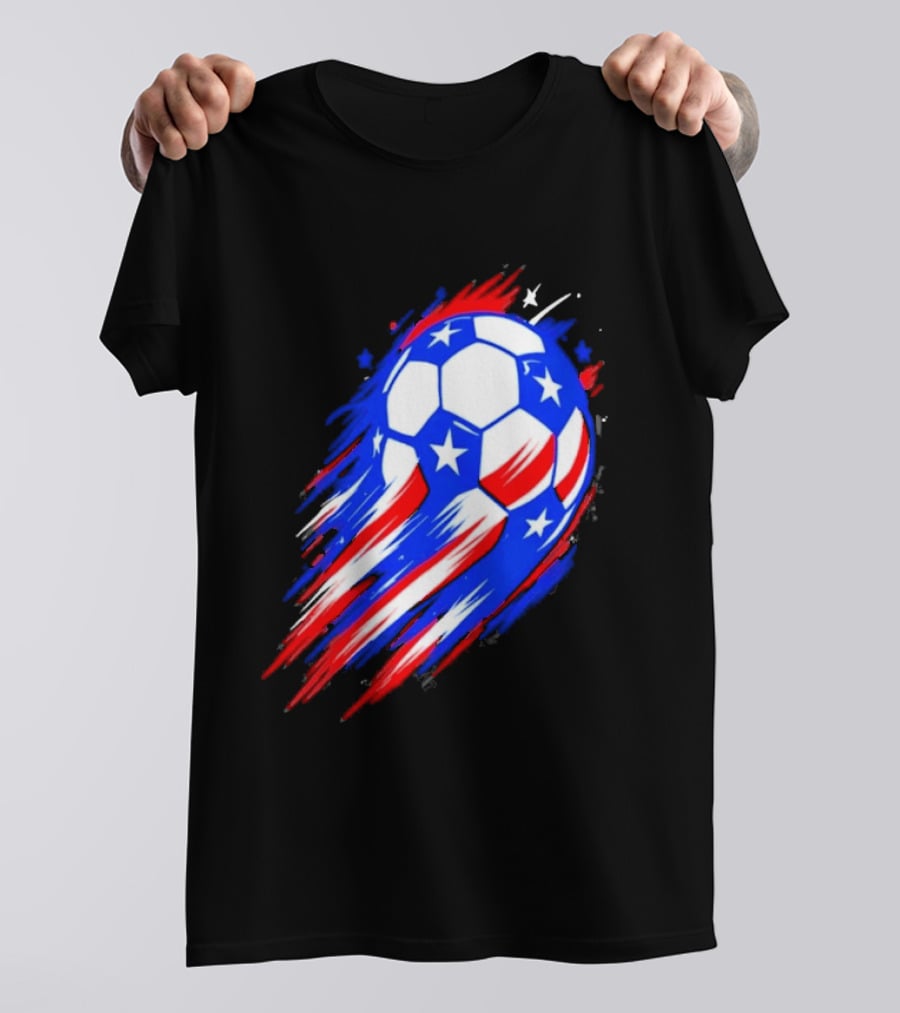 USA Cup 2026 Soccer Ball Stars And Stripes Brush Stroke T-Shirt