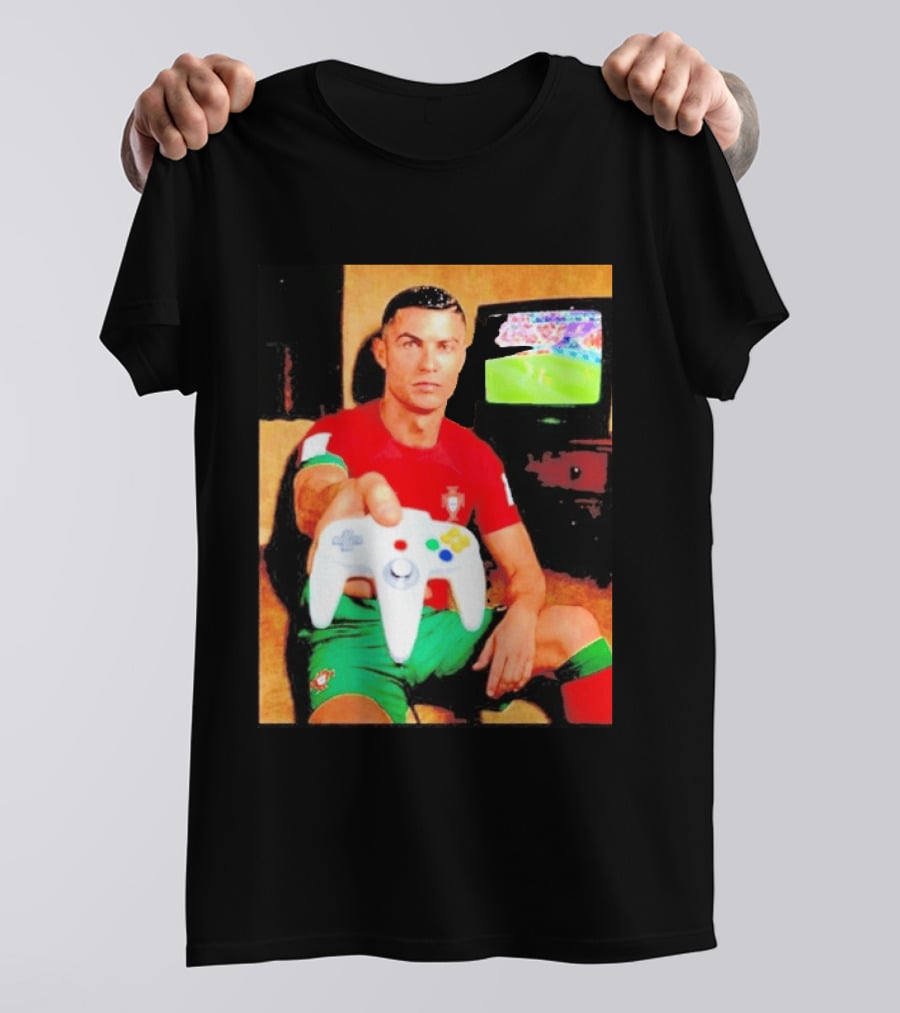 Cristiano Ronaldo Portugal National Team Soccer Gaming Controller Retro Gamer T-Shirt