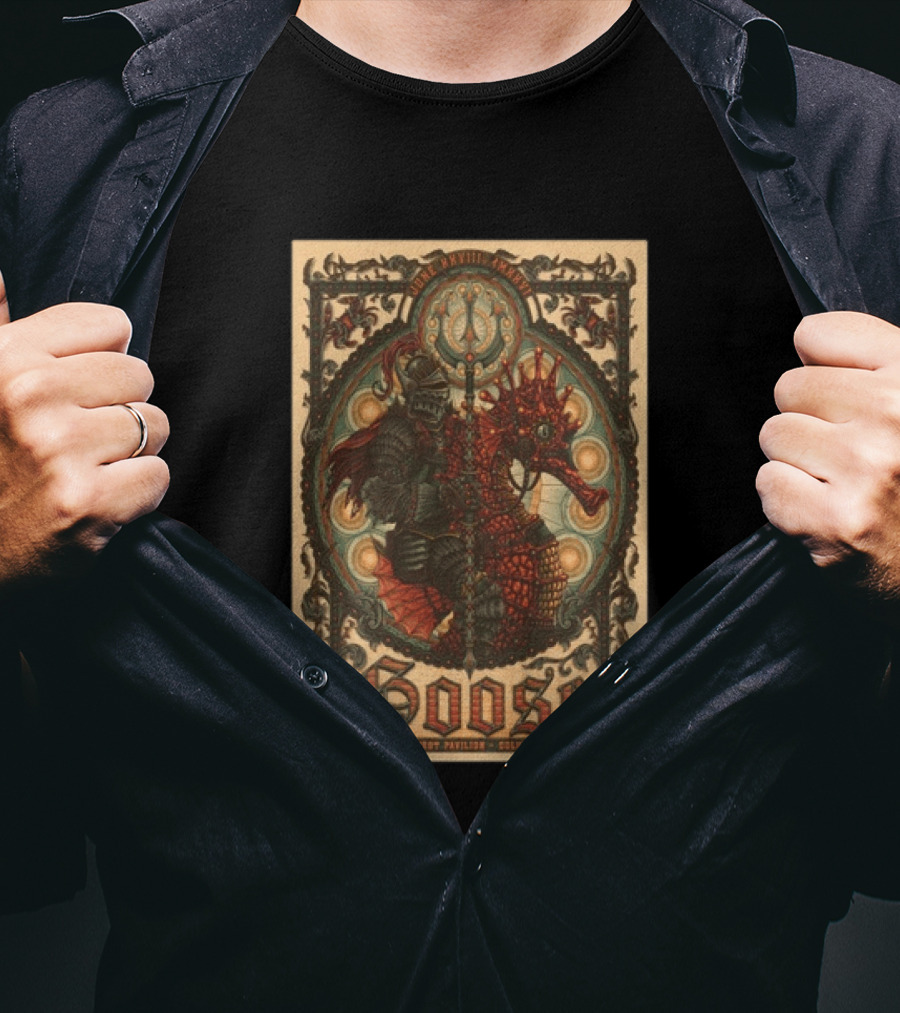 Goose June 28 2026 Merriweather Post Pavilion Columbia Maryland Knight And Dragon Trident T-Shirt