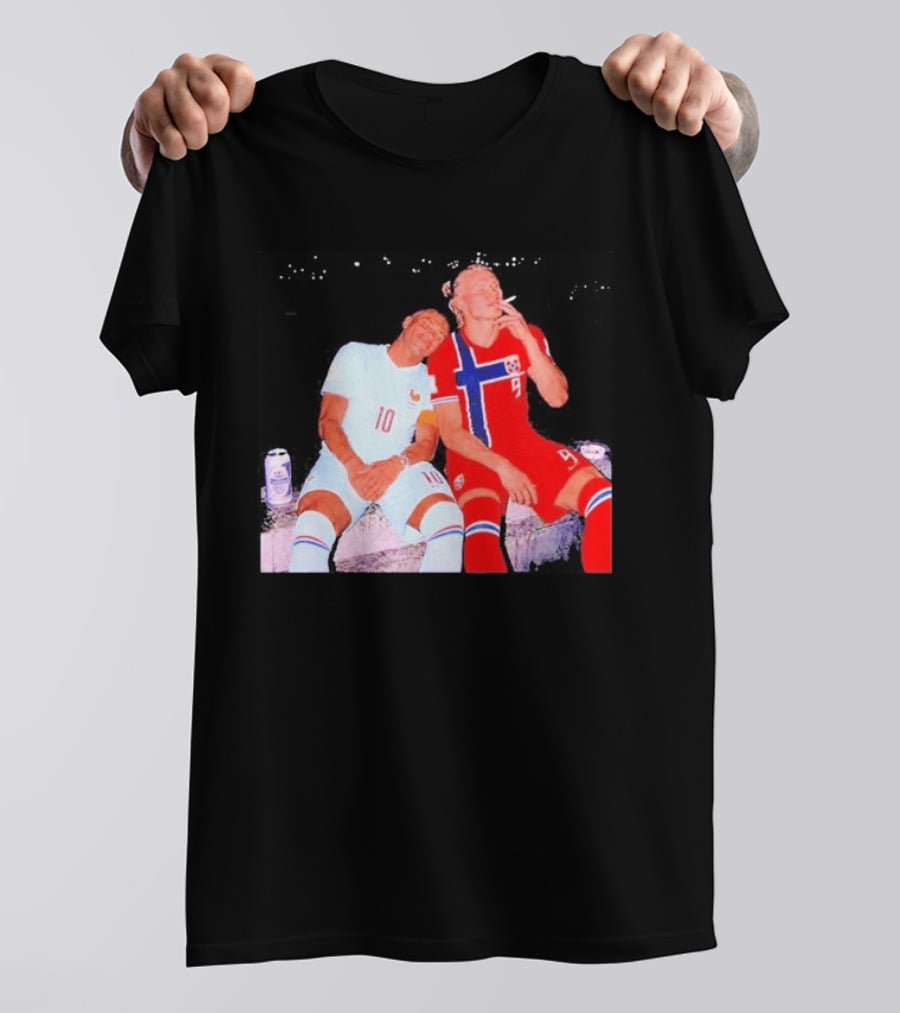 Kylian Mbappé France 10 Erling Haaland Norway 9 Soccer Friendship Fan T-Shirt