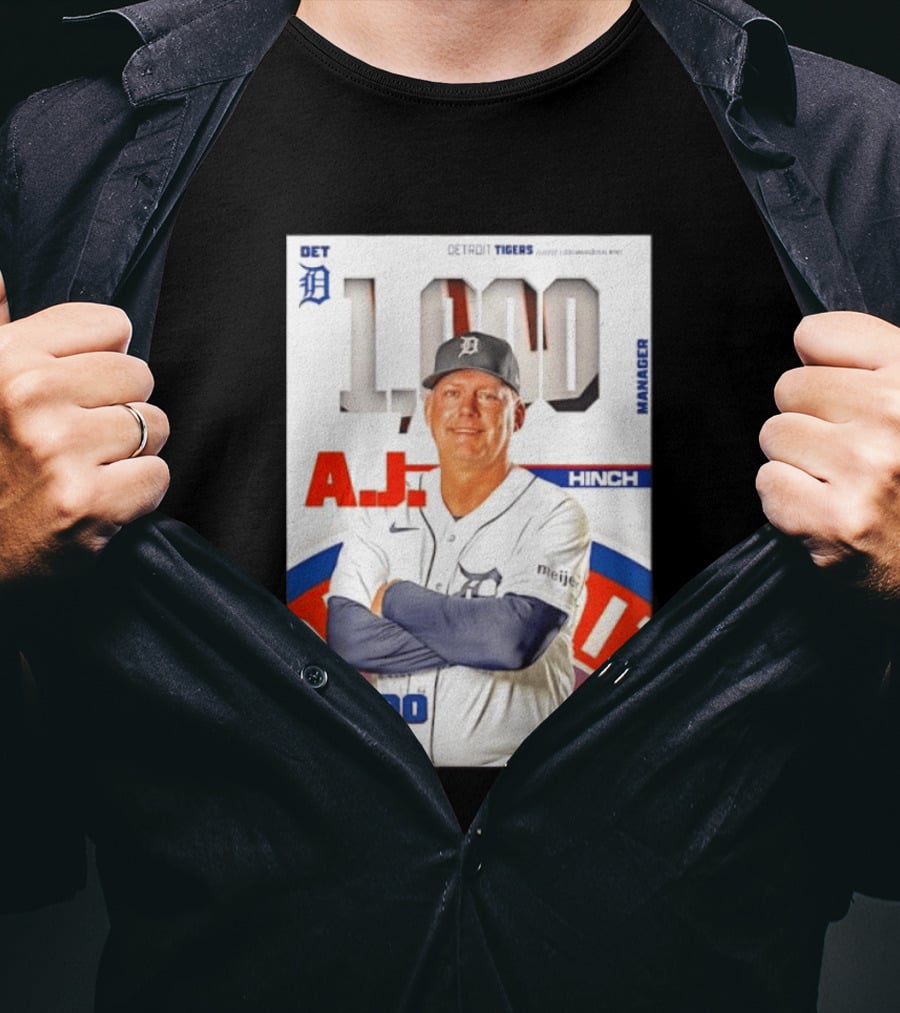 DET Detroit Tigers A.J. Hinch 1000 Managerial Wins T-Shirt