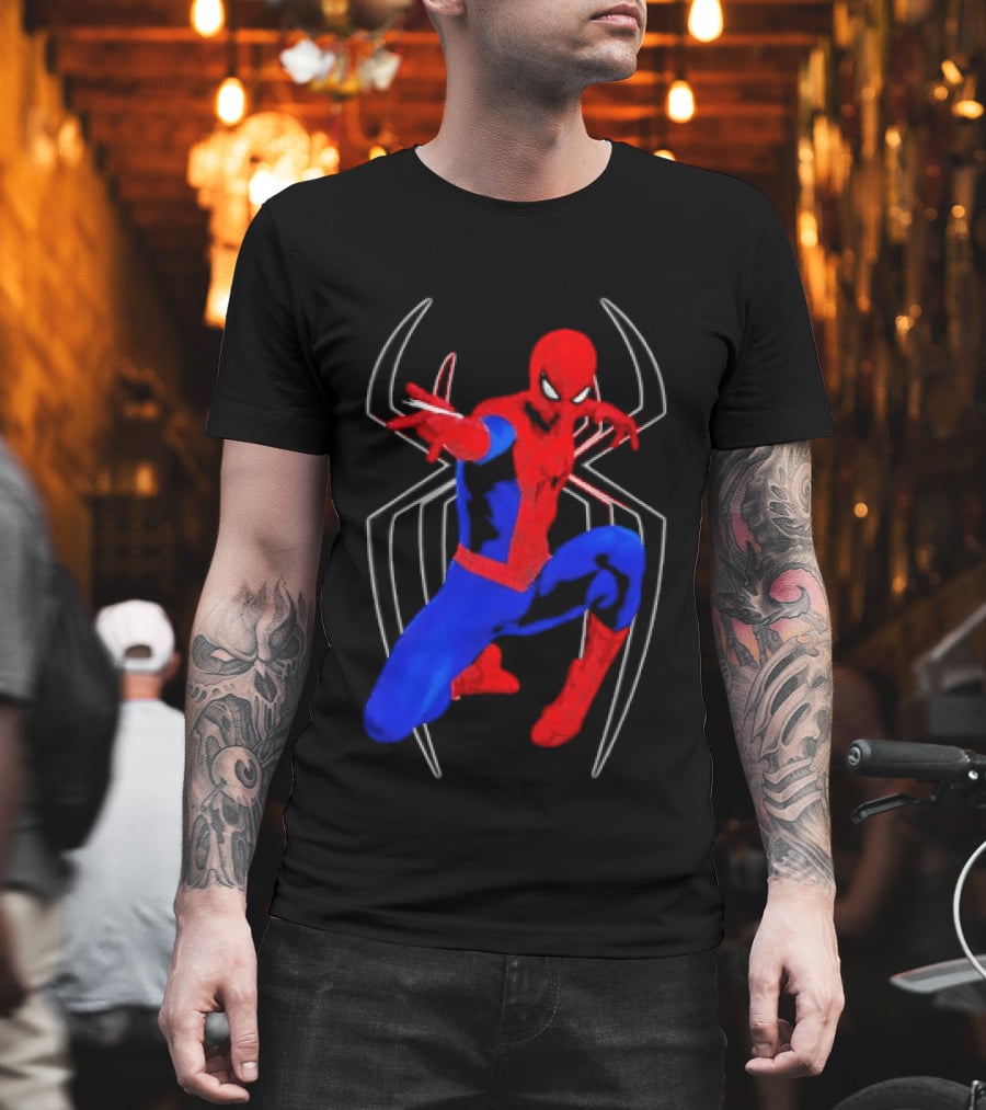 Spider Man Marvel Web Shooting Comic Book Action T-Shirt