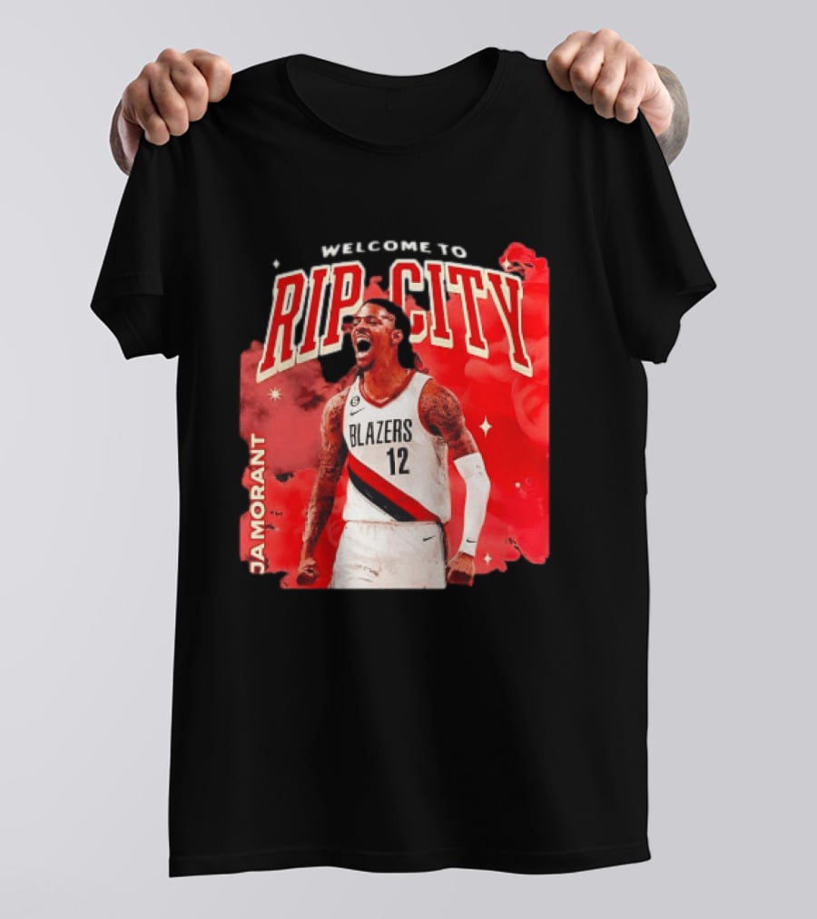 Ja Morant Welcome To Rip City Portland Trail Blazers Blazing Energy T-Shirt