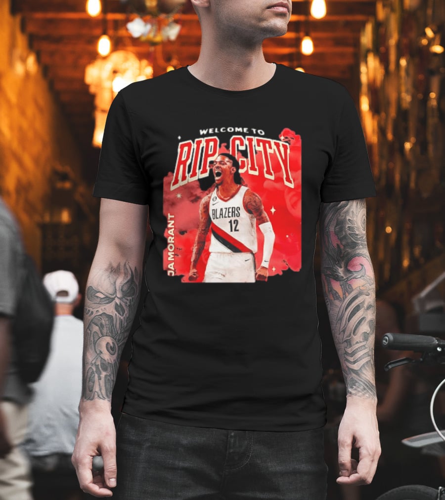 Ja Morant Welcome To Rip City Portland Trail Blazers Blazing Energy T-Shirt