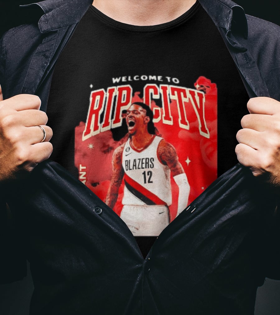 Ja Morant Welcome To Rip City Portland Trail Blazers Blazing Energy T-Shirt