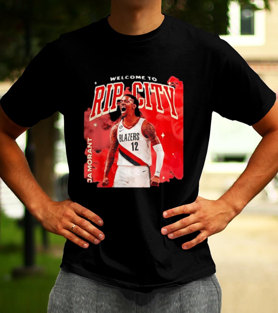 Ja Morant Welcome To Rip City Portland Trail Blazers Blazing Energy T-Shirt