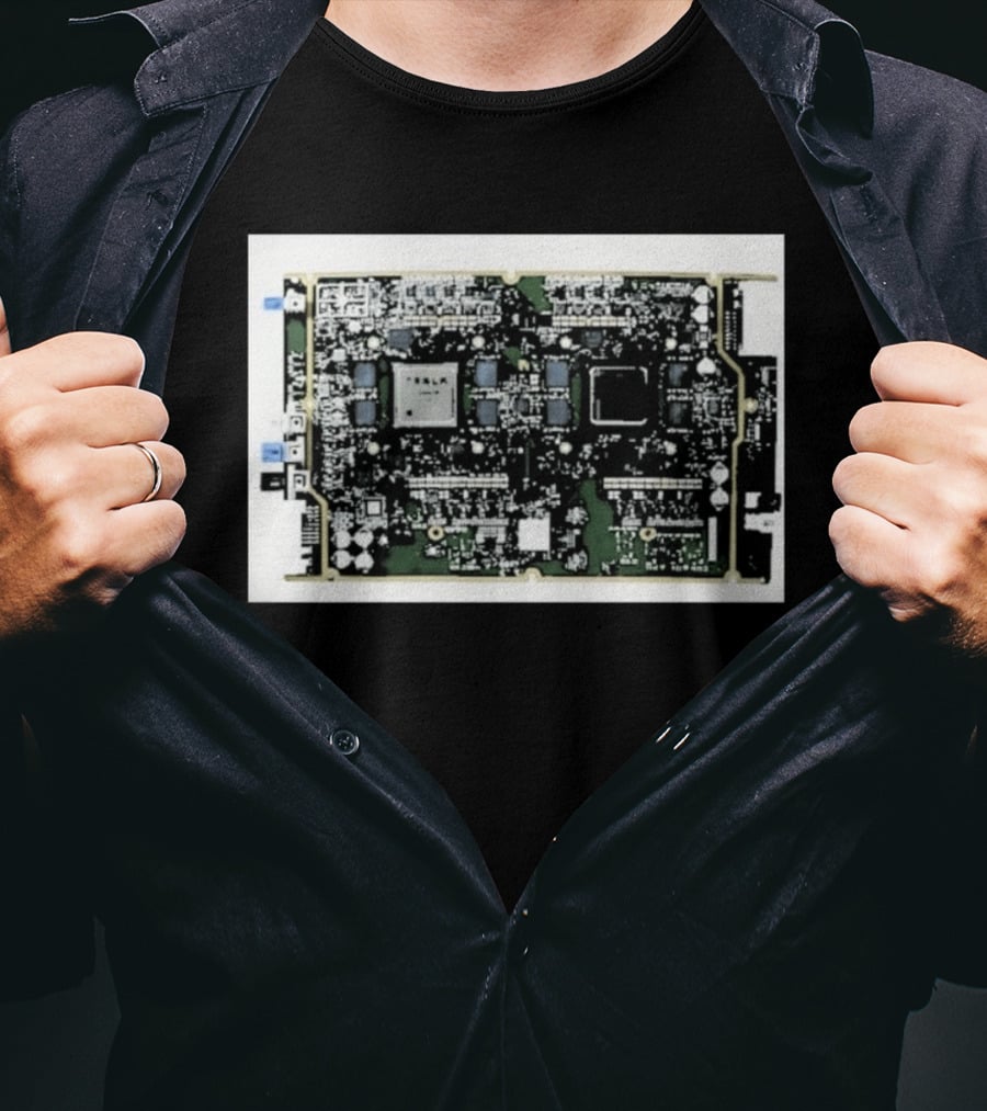 Tesla HW4 Brain Circuit Board Computer Chip Technology T-Shirt