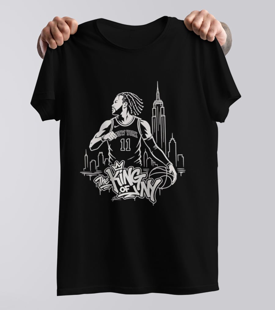 Jalen Brunson 11 New York Knicks The King Of NY Skyline Basketball T-Shirt