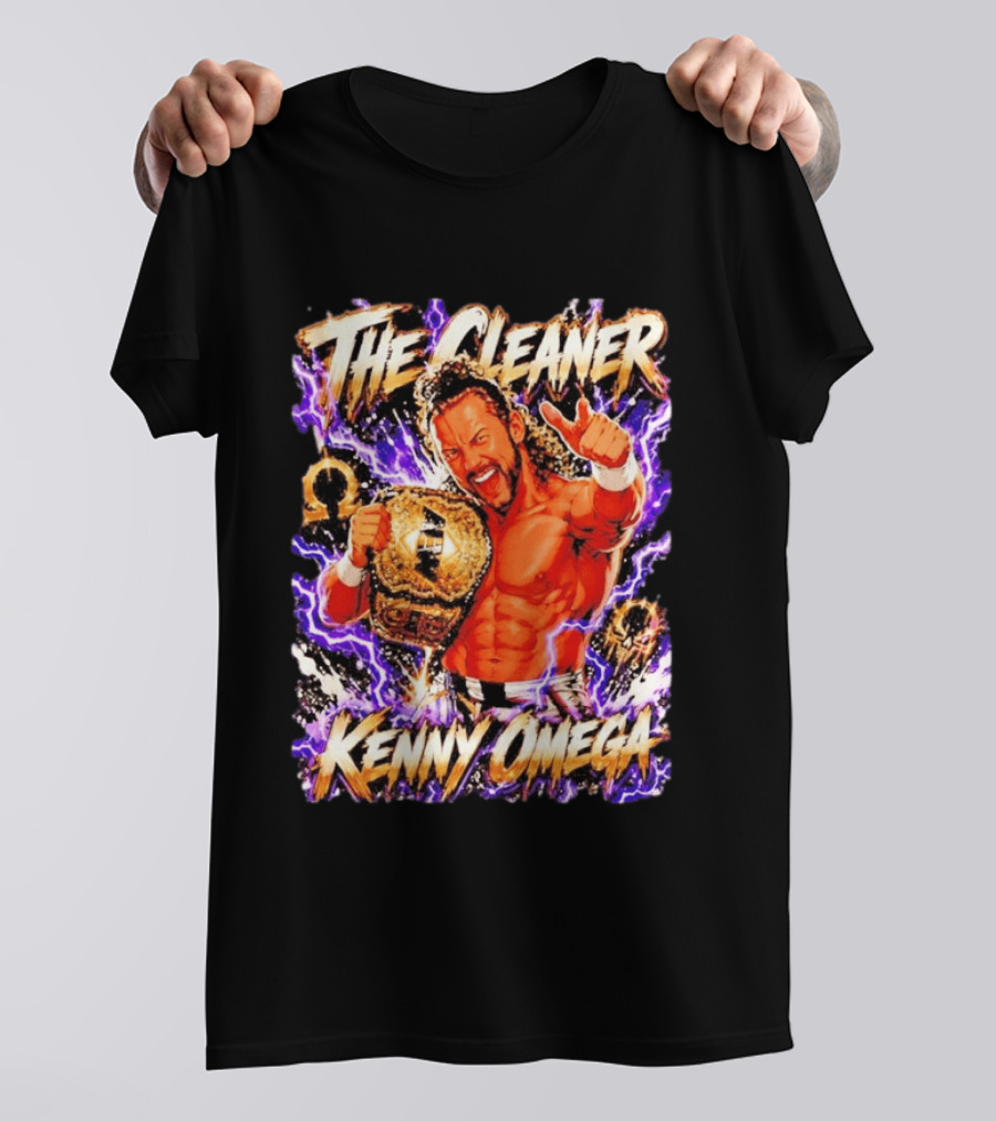 The Cleaner Kenny Omega Pro Wrestling Champion Belt Purple Lightning T-Shirt