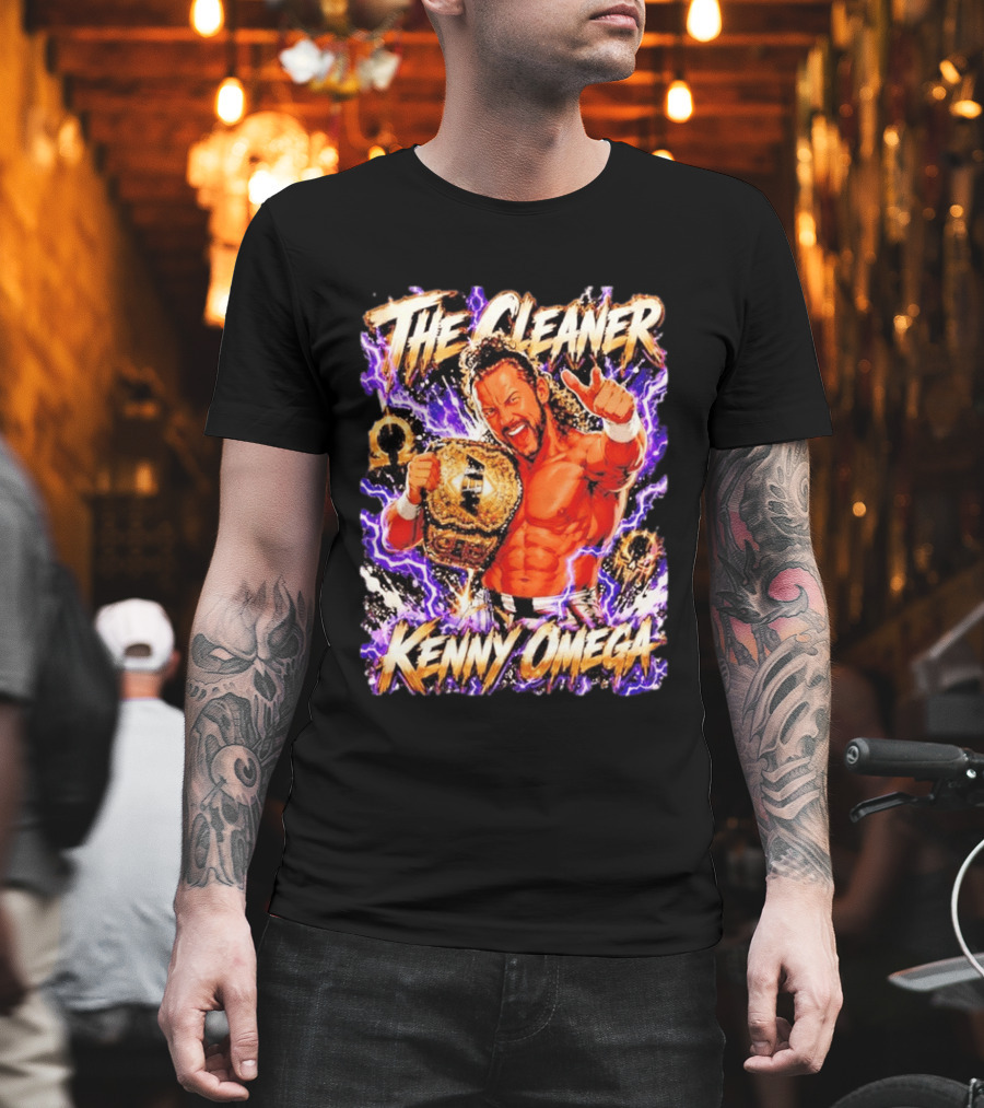 The Cleaner Kenny Omega Pro Wrestling Champion Belt Purple Lightning T-Shirt