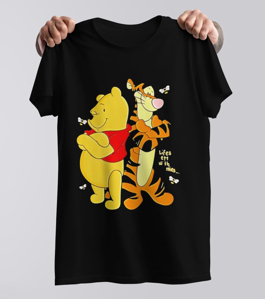 Lifes Better With Homies Winnie The Pooh And Tigger Bees T-Shirt