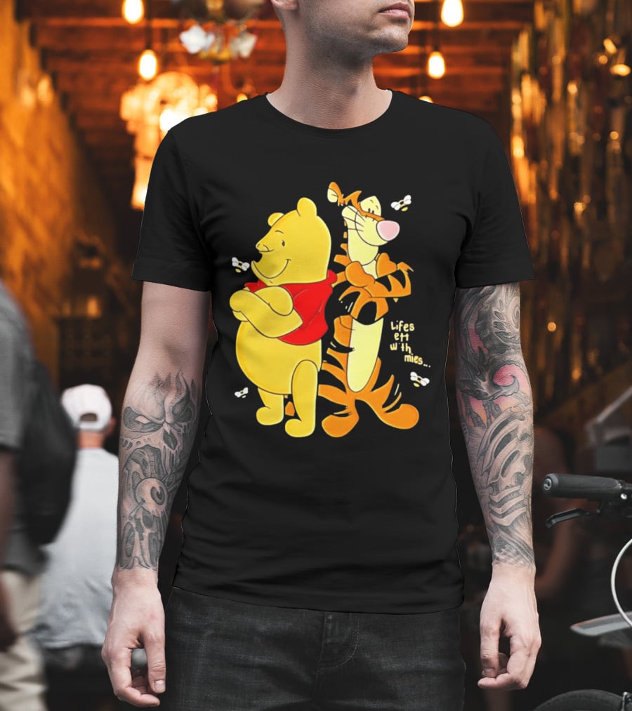 Lifes Better With Homies Winnie The Pooh And Tigger Bees T-Shirt